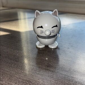 Hoptimist Cute Gray Cat-Shaped Bobble Toy Decor